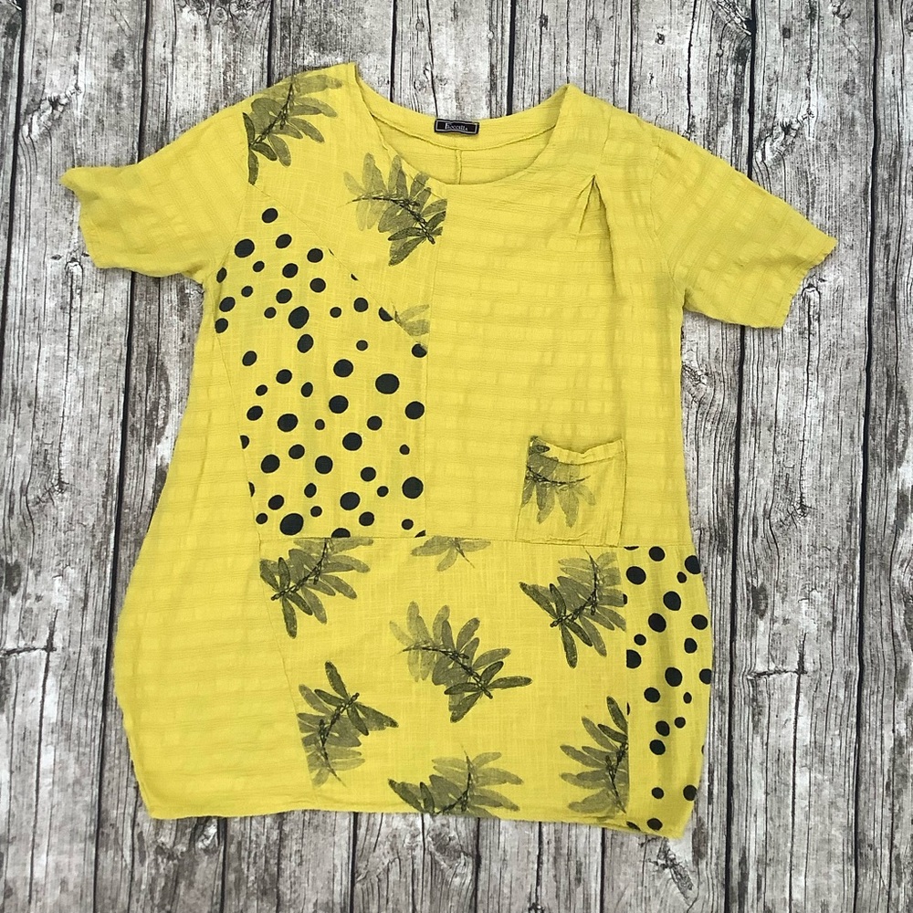Froccella Women’s Yellow Mini Dress Tunic